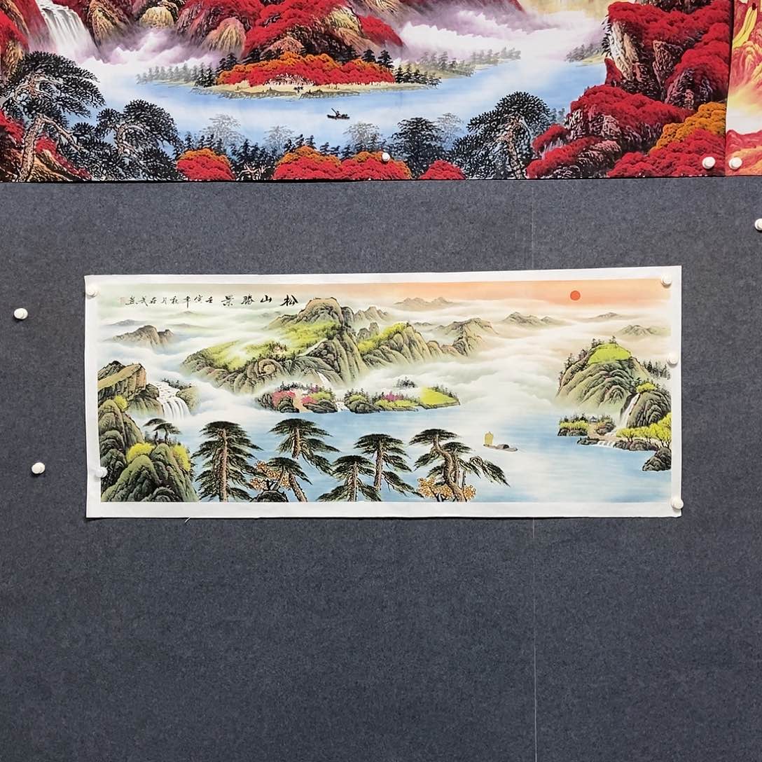 国画小六尺山水一副