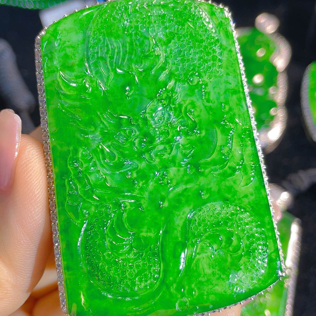 翡翠银S925镶嵌颈饰天然