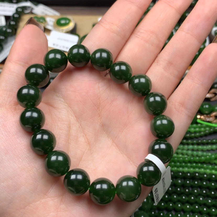 【闪购商品】未镶嵌手串和田玉（碧玉）M**K12mm