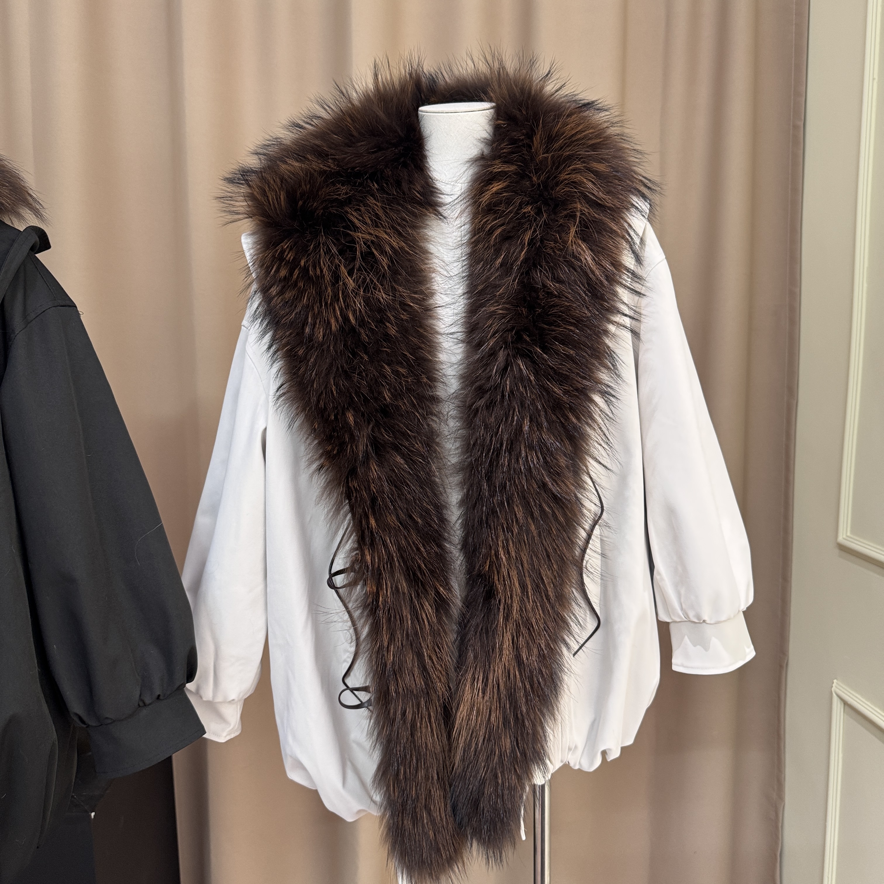 貉子毛大毛领鹅绒服大码女装