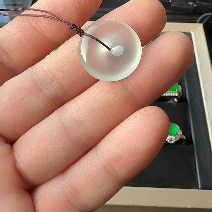 翡翠裸石天然翡翠冰种平安扣裸石