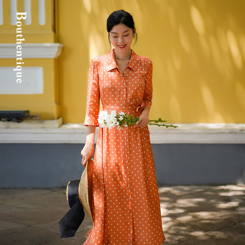 【粉丝专享】Bouthentique高级感丝胚底中袖连衣裙223321D1S32