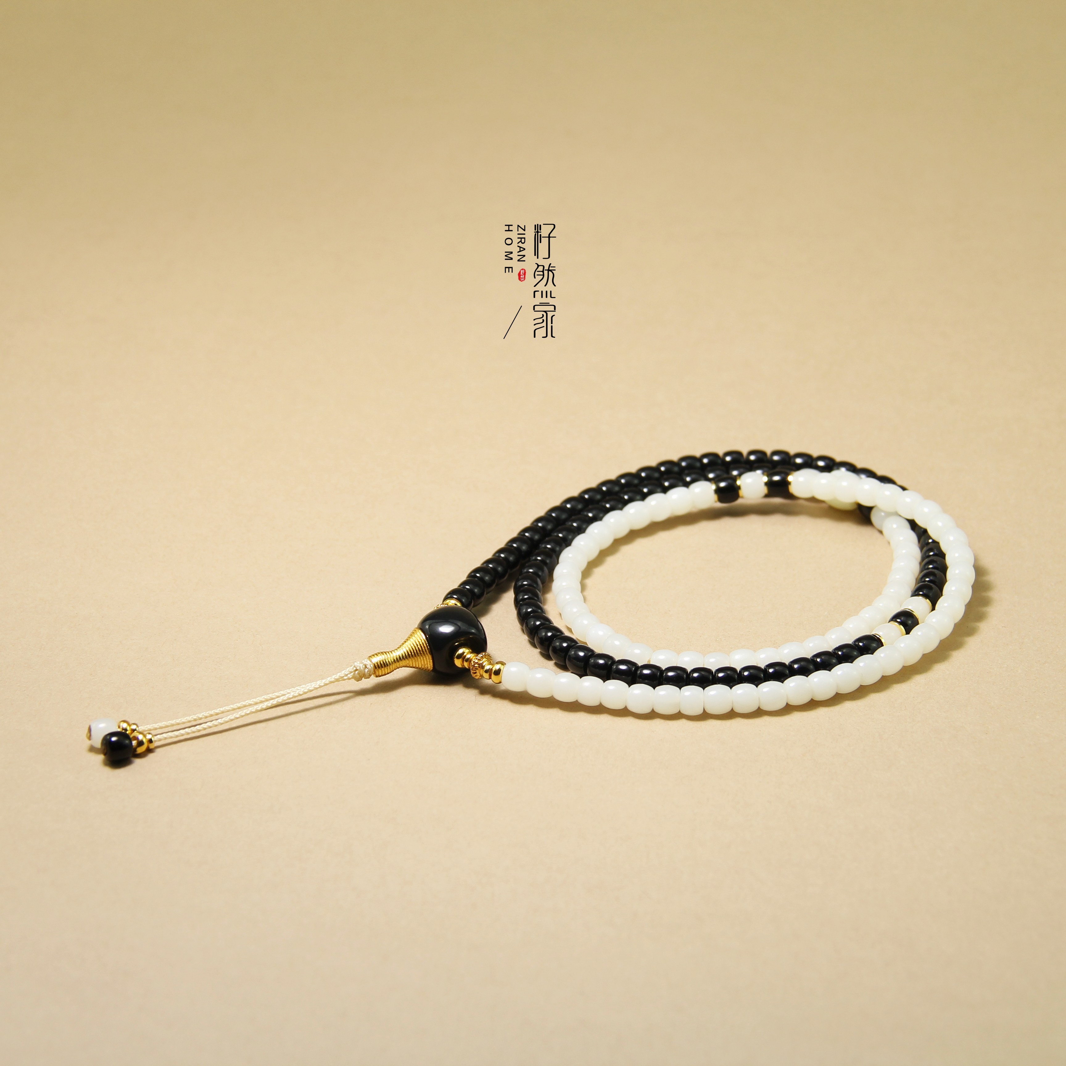 天然新疆和田玉特细米达料+墨玉混搭精工直切卡5mm项链长链百搭