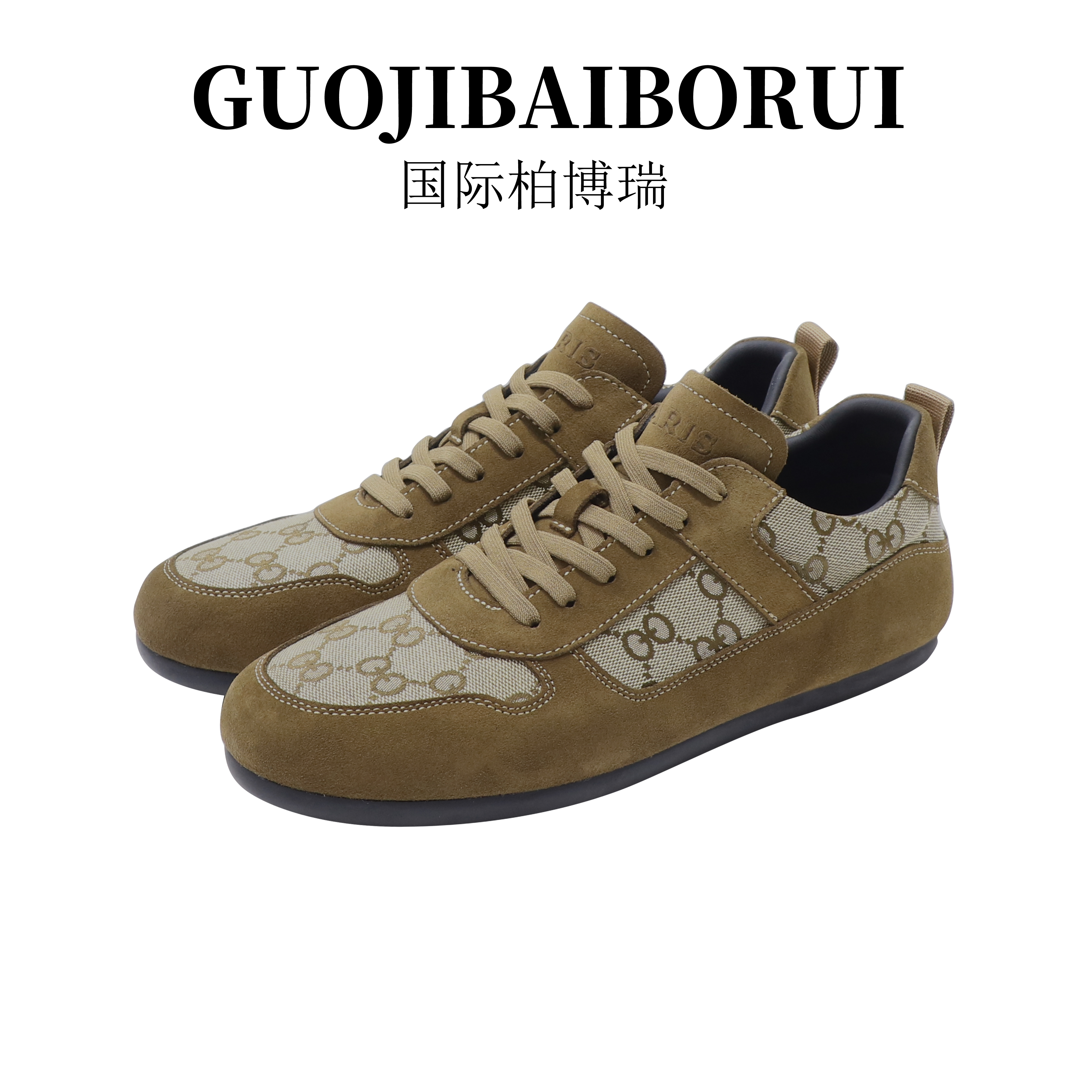 国际柏博瑞鞋子男款夏季新款低帮透气系带时尚休闲板鞋潮流百搭