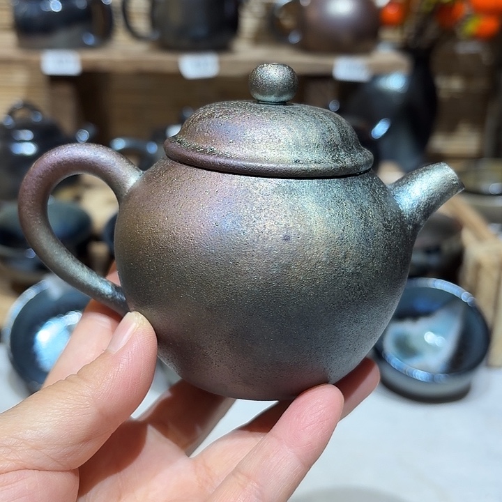 壶建水紫陶紫泥柴烧壶