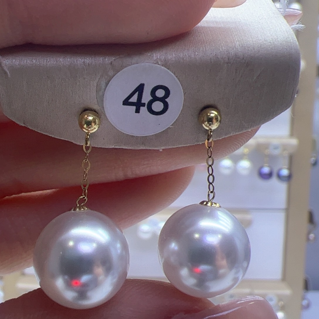 淡水珍珠耳饰18K金镶嵌