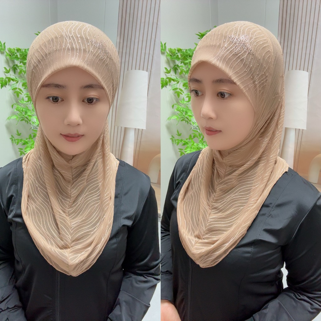 夏季轻薄银线网纱套头