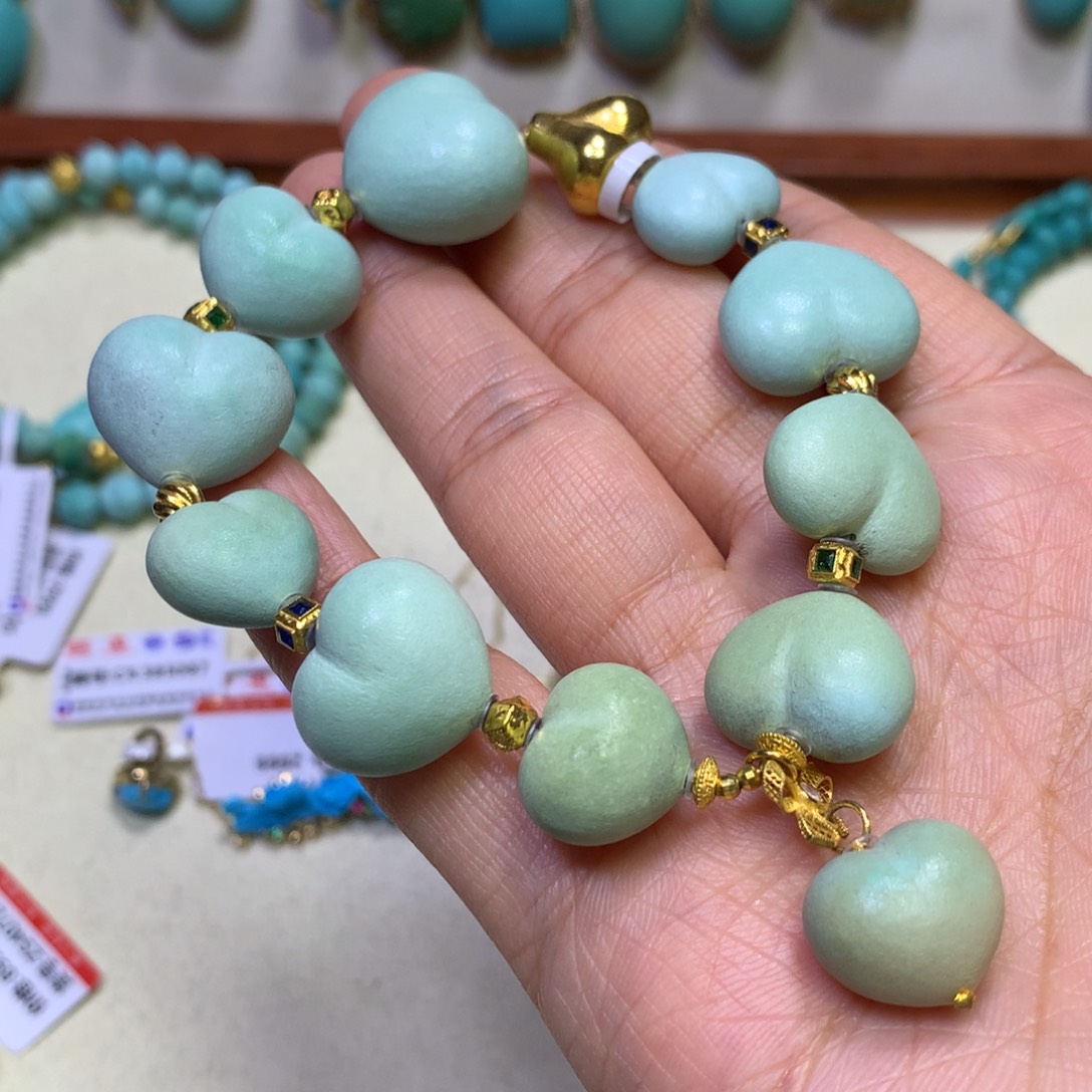 绿松石手串18K金镶嵌