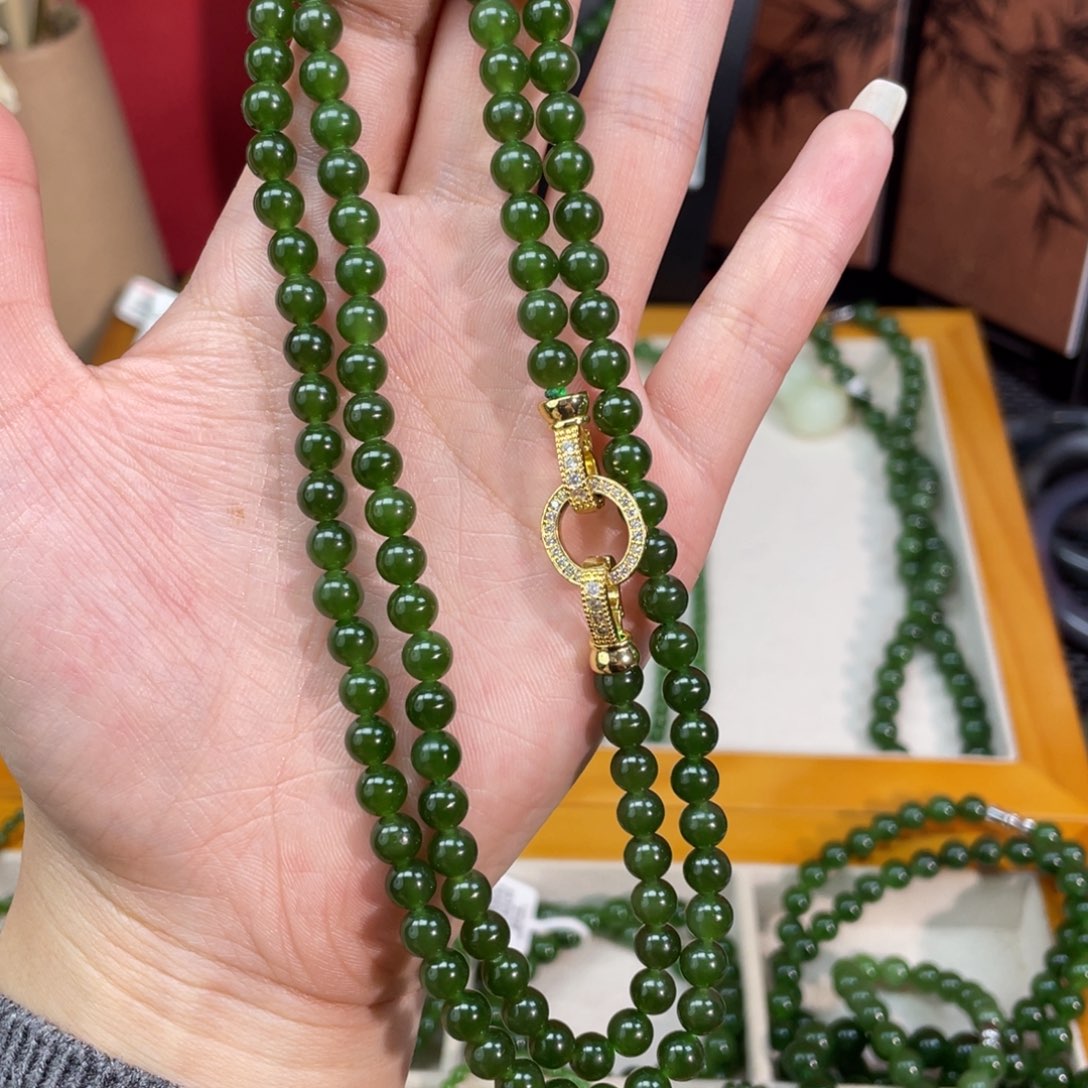 和田玉（碧玉）颈饰未镶嵌6mm