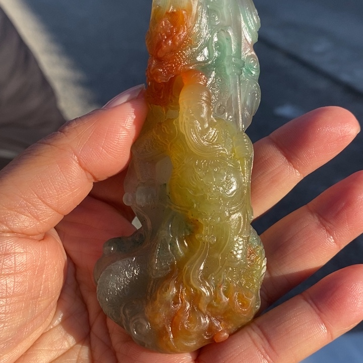 石英质玉（黄龙玉）未镶嵌挂件