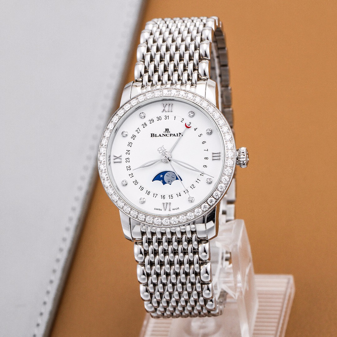 99新 Blancpain 女装系列6126-4628月亮美人33mm