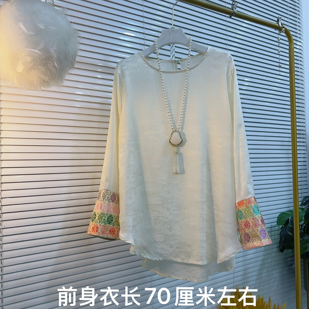 胖美人2025时尚新款新中式复古打底衫百搭轻奢减龄宽松精品款