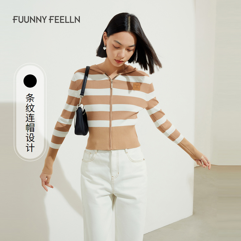 【粉丝专属】FF||仿佛针织衫女外套条纹薄FZ00944D1