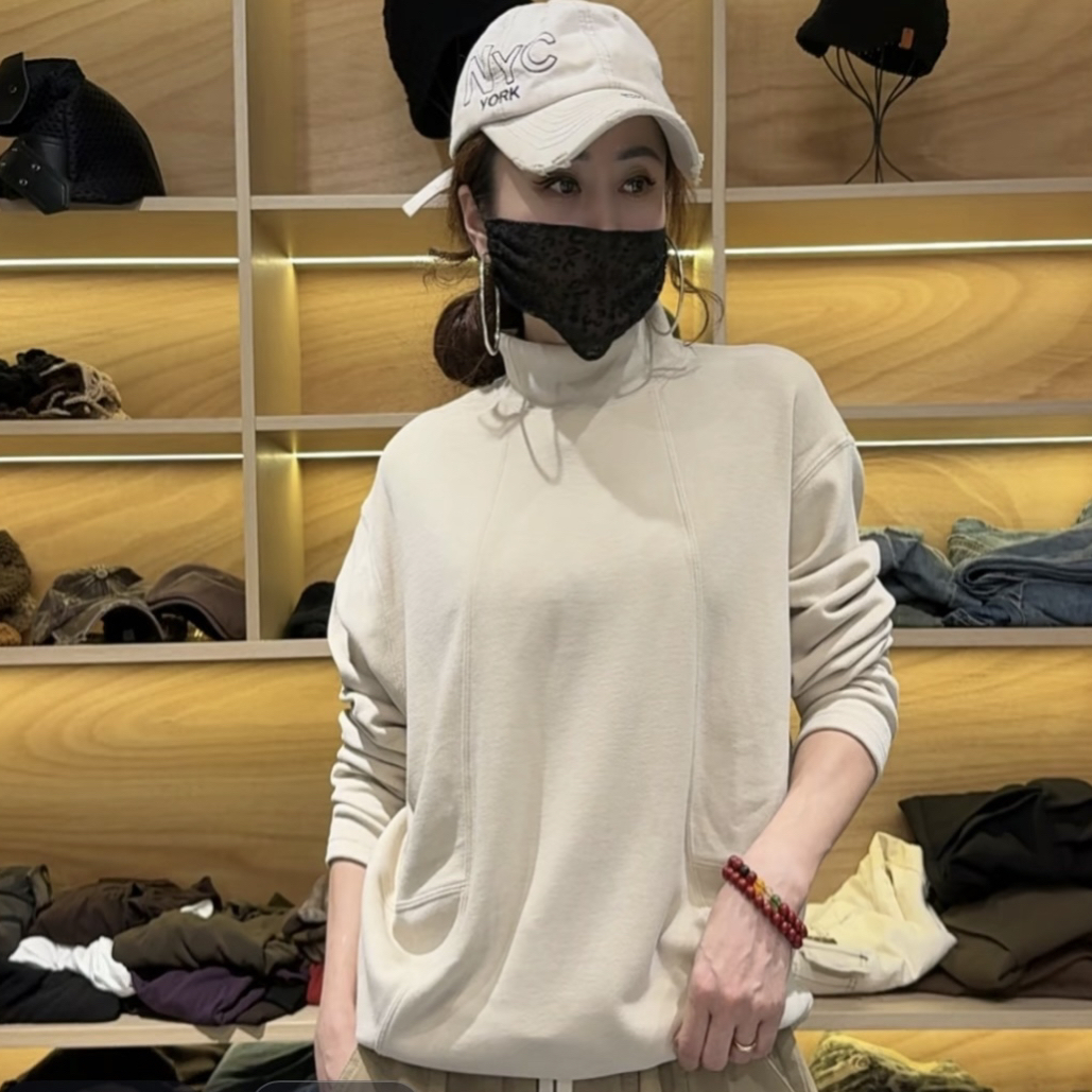 澳绒针织半高领长袖秋冬卫衣绒衫百搭打底加绒双面绒纯色宽松时尚