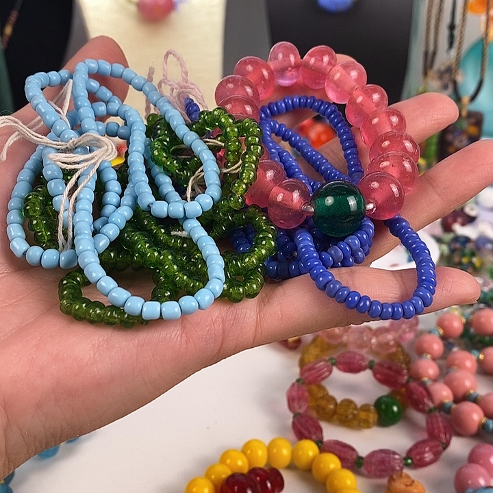 倪***爱DIY玻璃金红手串米珠