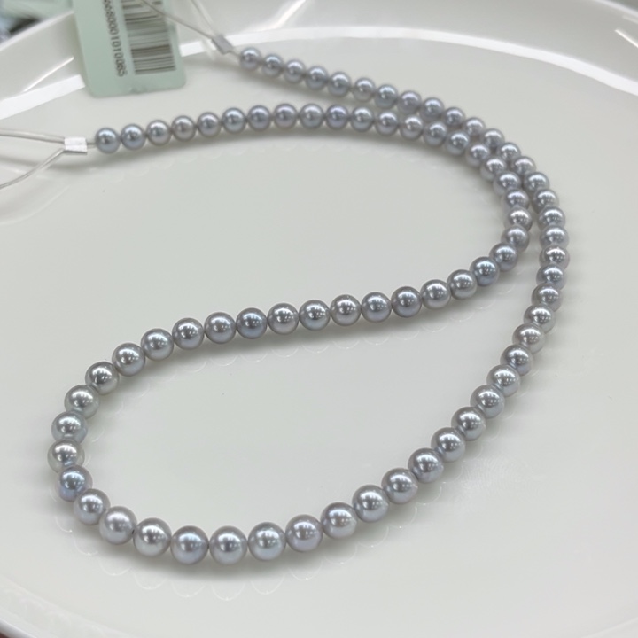 项链银S925镶嵌海水珍珠5-5.5mm