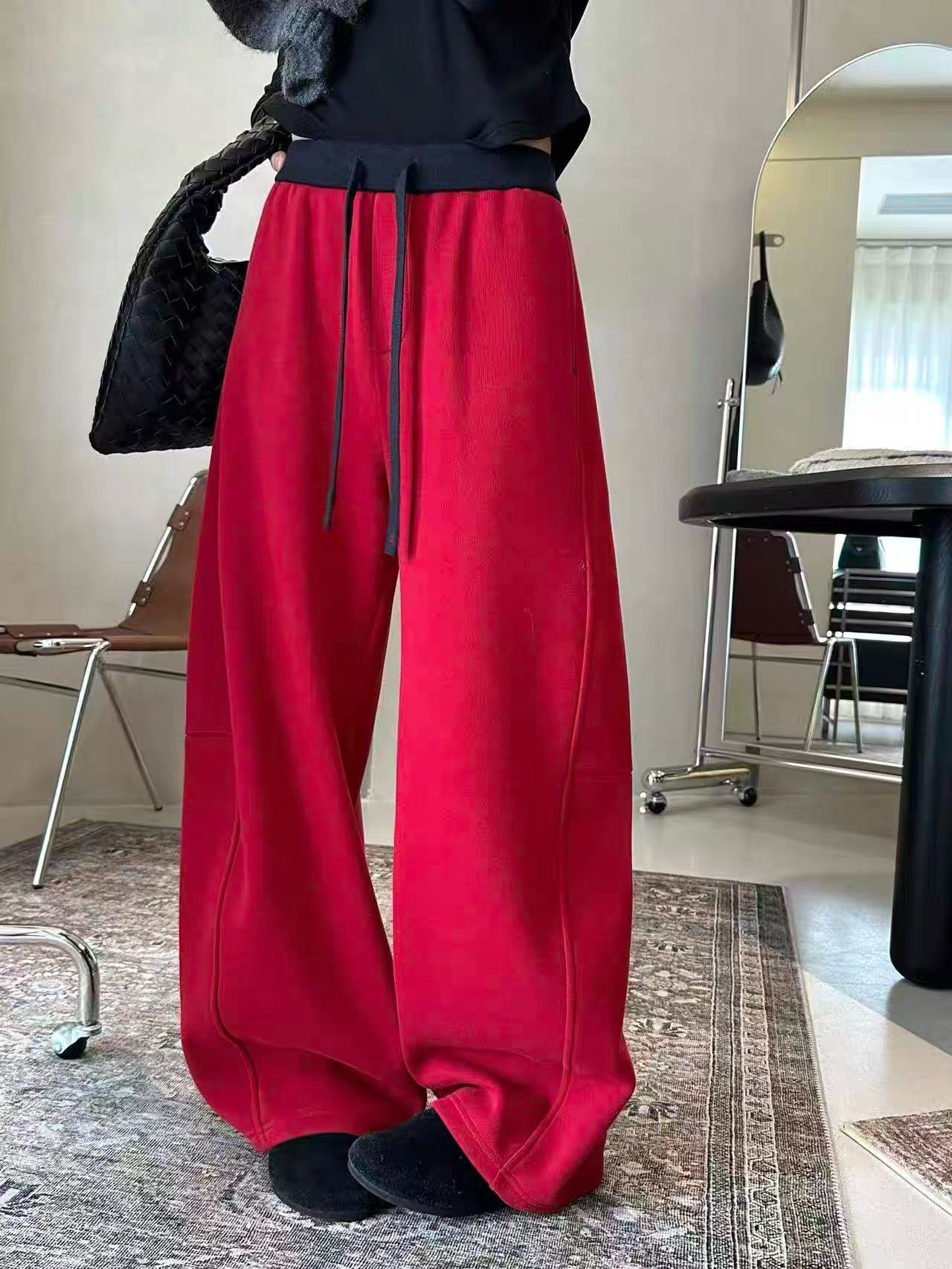 78516-时尚百搭加绒弯刀裤