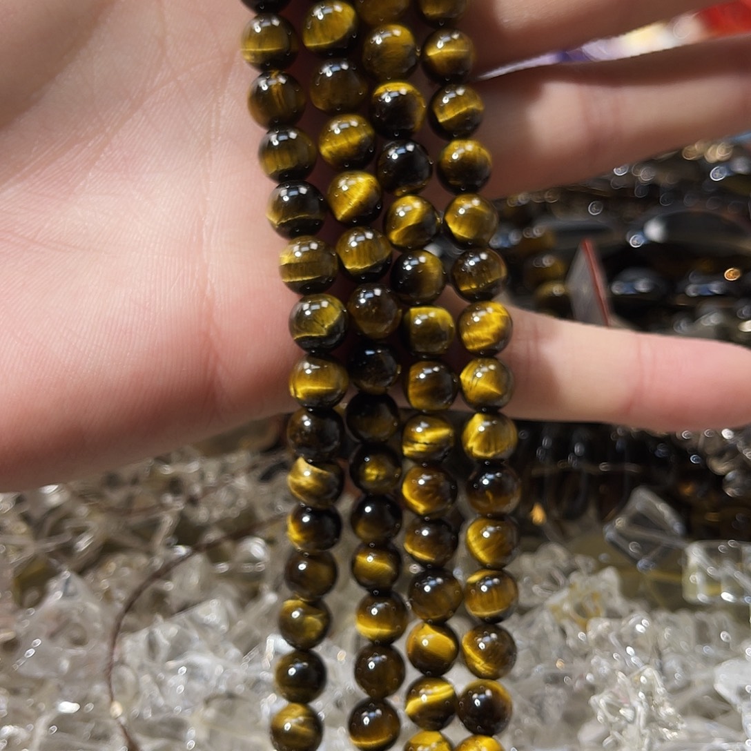 银S925镶嵌手链烟晶卡8闪电虎眼