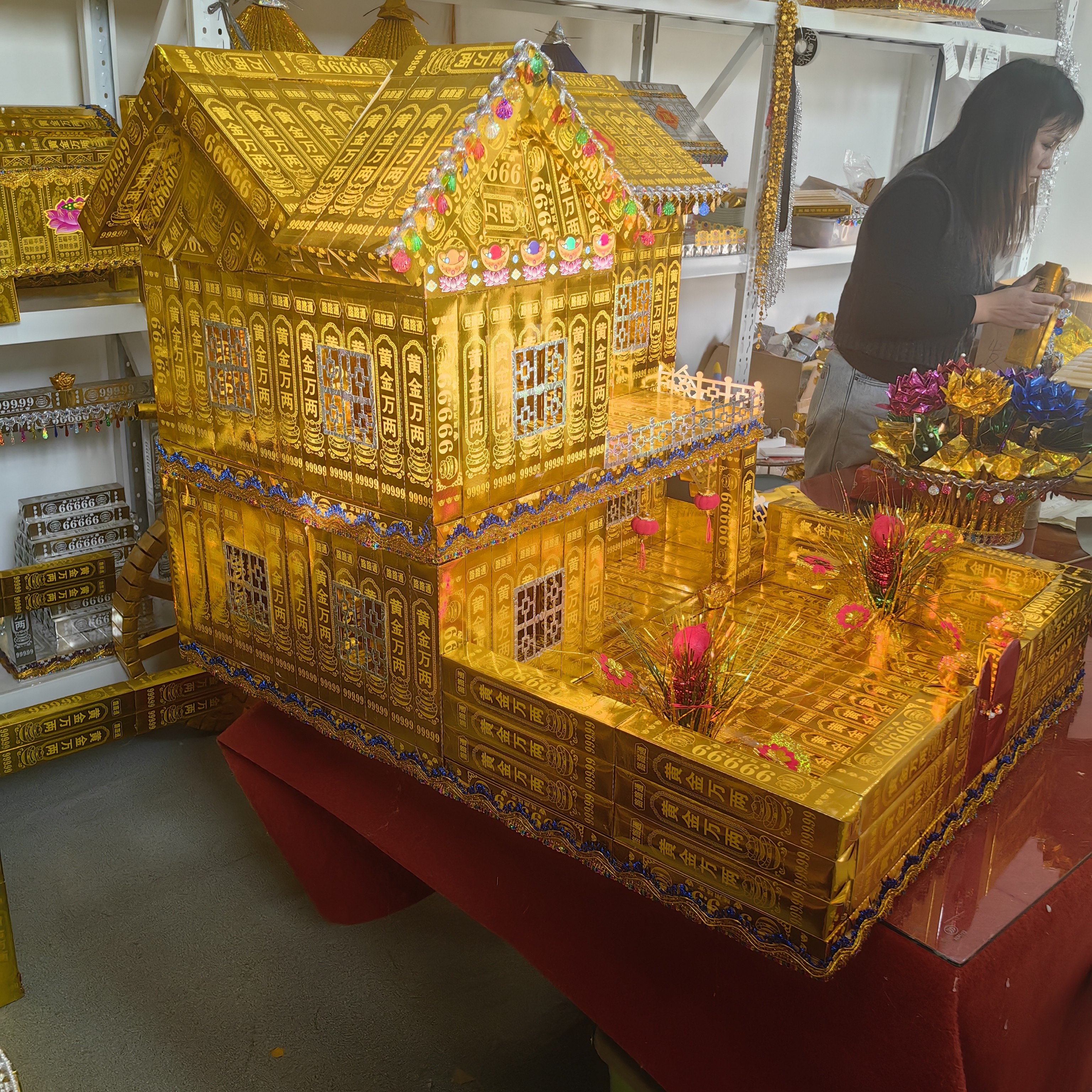 别墅 二层房子精品折纸手工DIY材料包送教程中国文化饰品潮汕