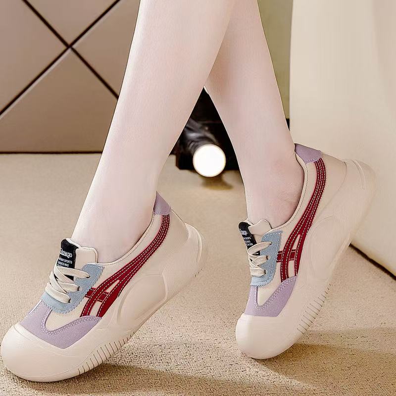 2025新款浅口单鞋女复古厚底百搭平底休闲鞋德训鞋A