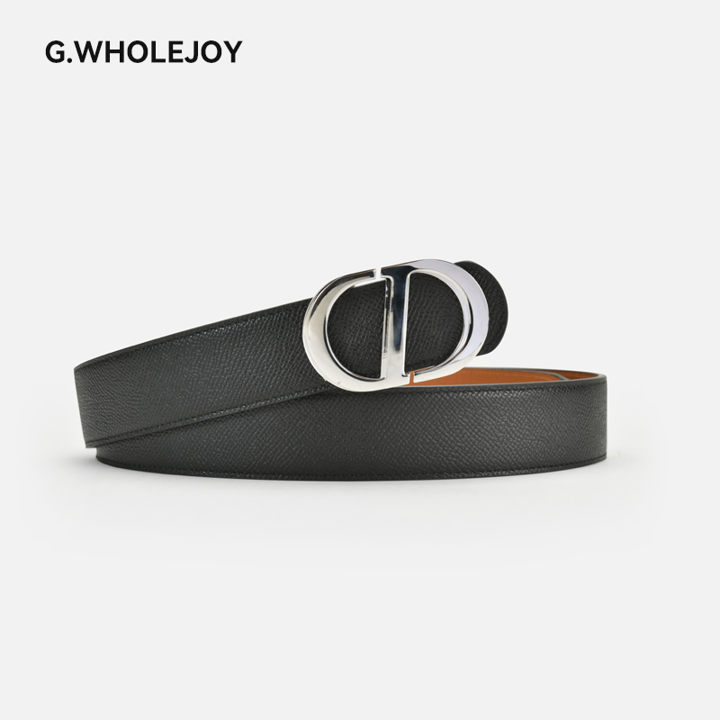 G.WHOLEJOY男士3.5CM轻奢高端不锈钢双面百搭商务真皮皮带2504