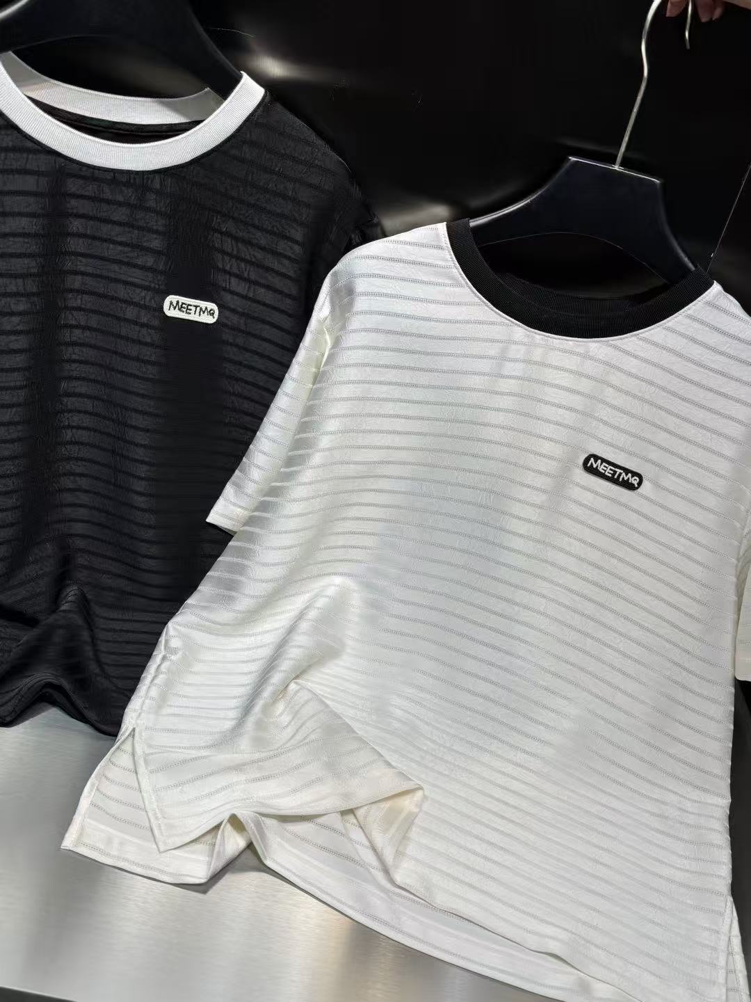 6726-3502 简约横条短袖T恤