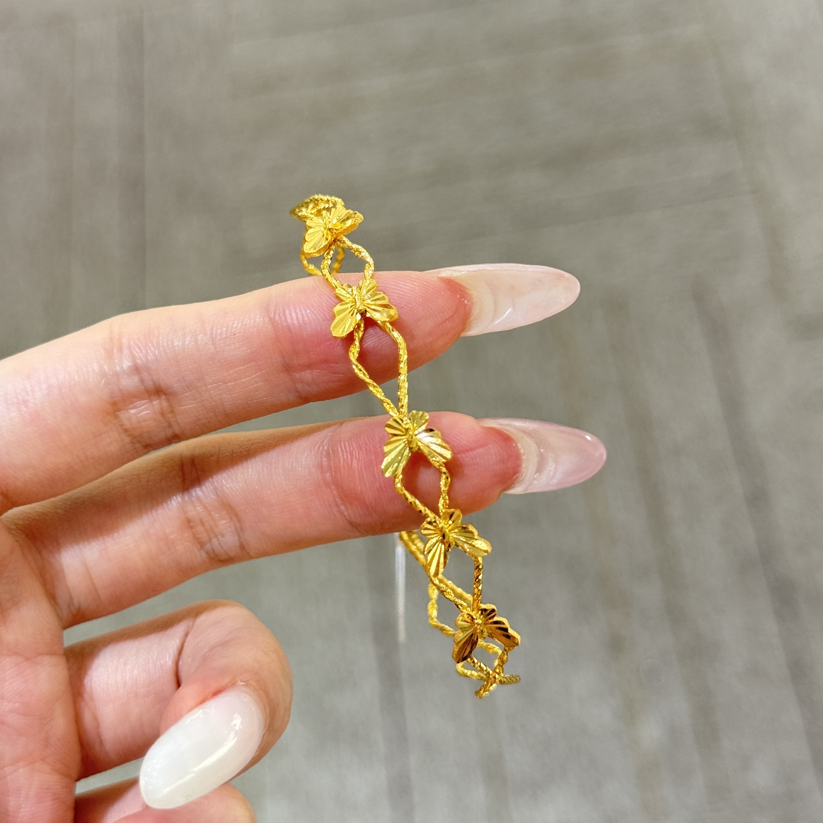 JZ-薇安娜珠宝 5G满圈蝴蝶软镯足金999