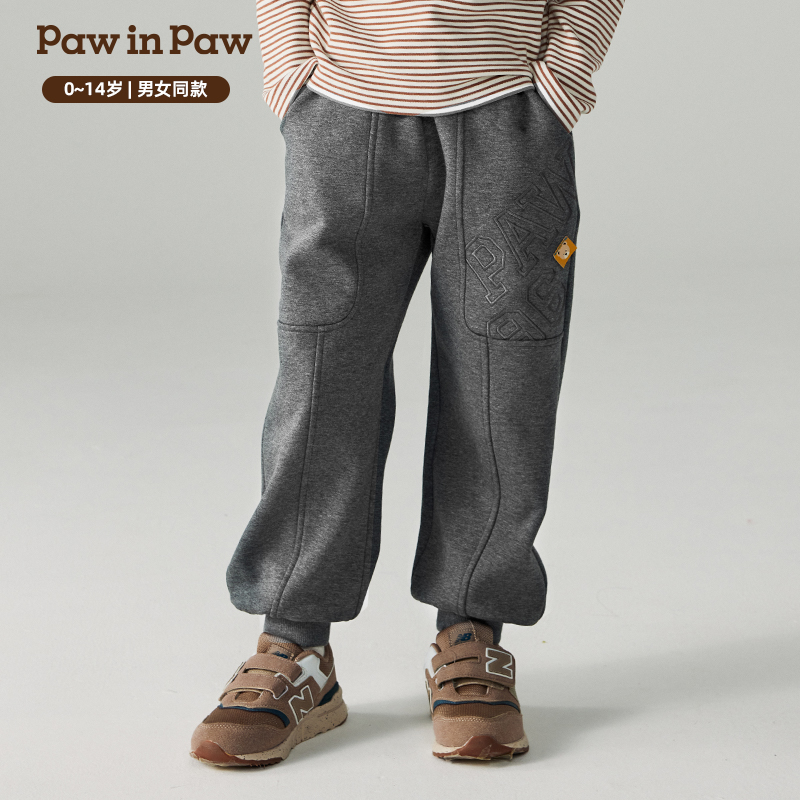 PawinPaw童装秋冬男女童收脚加绒加厚舒适针织裤PCTME4T61E