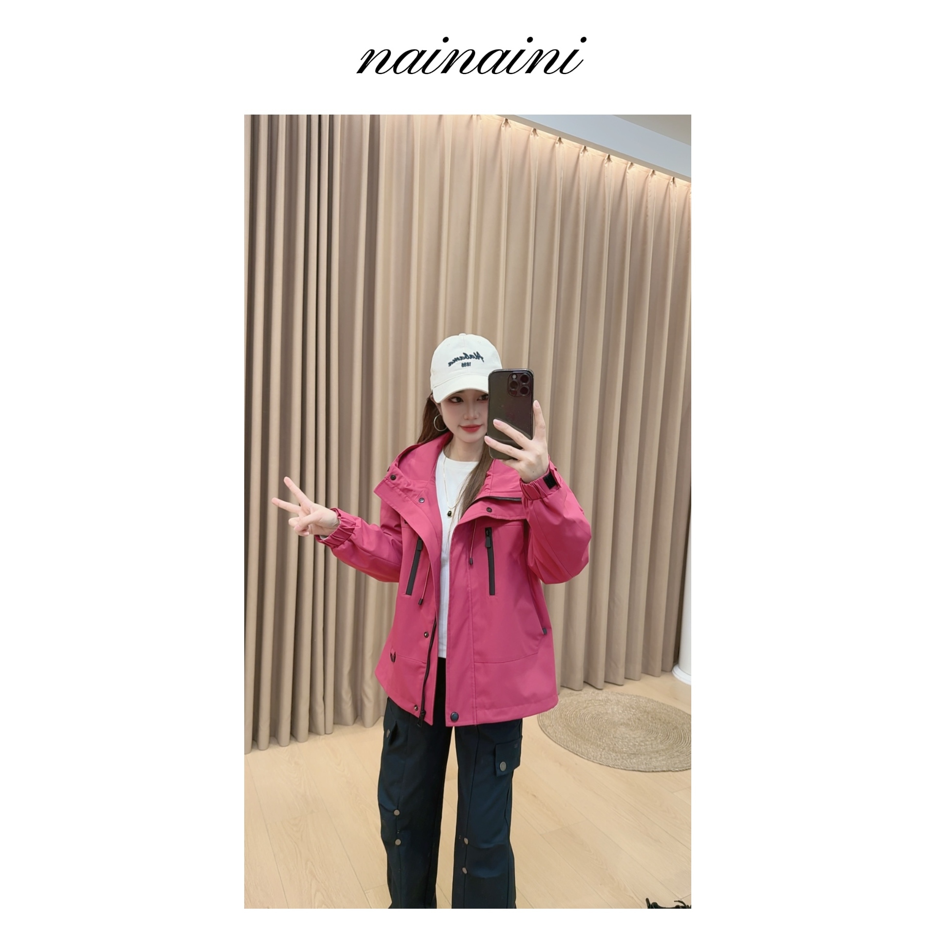 奈奈妮【必入冲锋衣】冲锋衣女2025小个子秋季新款运动百搭3739