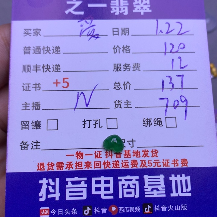 翡翠颈饰未镶嵌爱*海