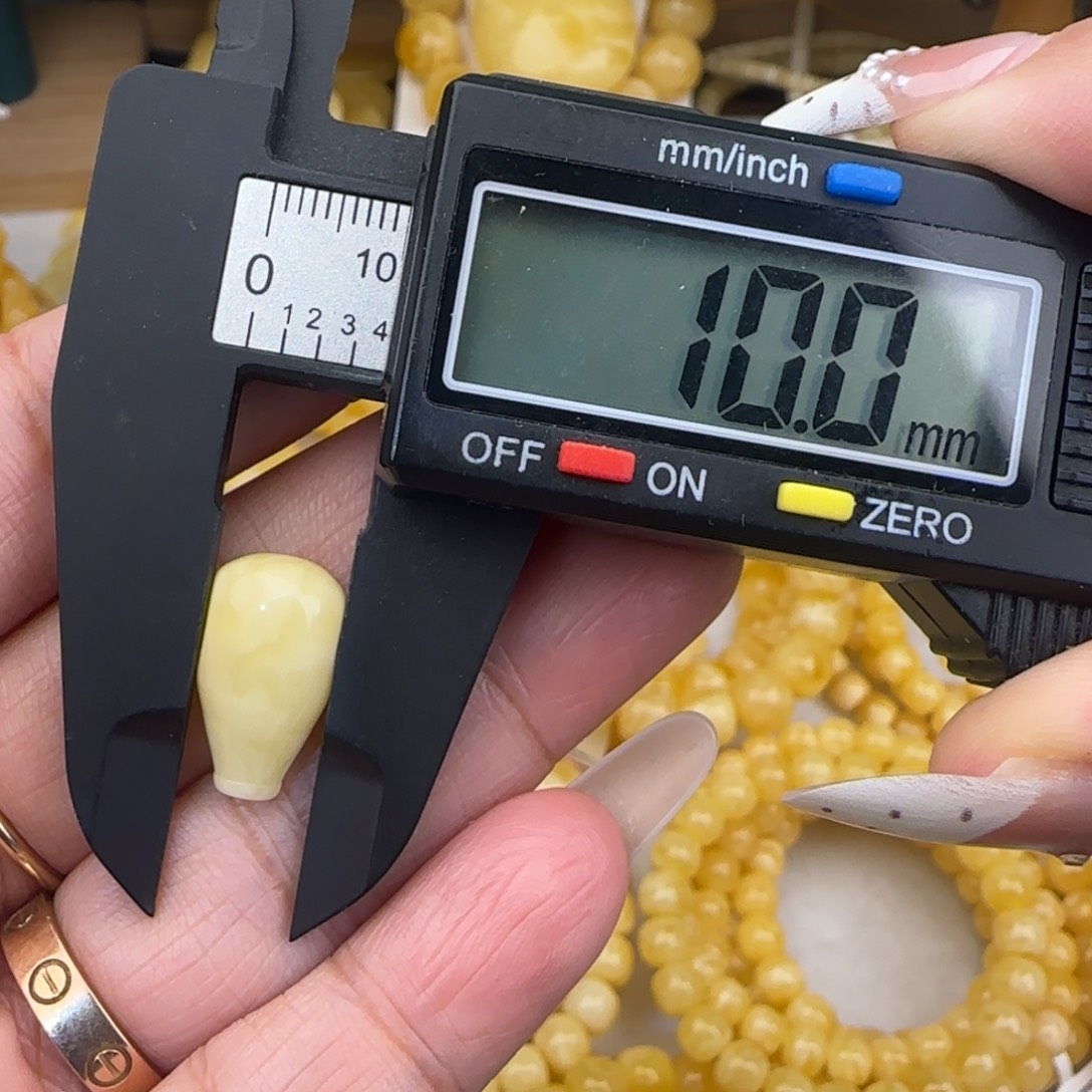 蜜蜡未镶嵌裸石白花蜡三通