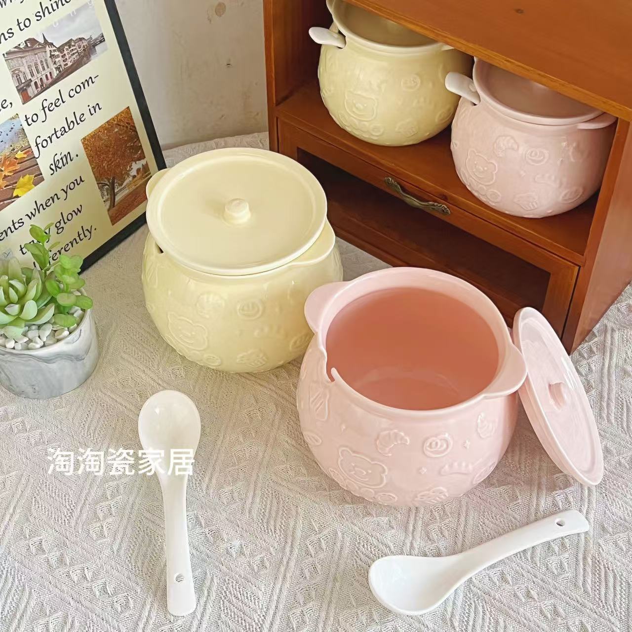 可爱猪油罐家用耐高温陶瓷装荤油罐子厨房专用储油容器厨房置物架