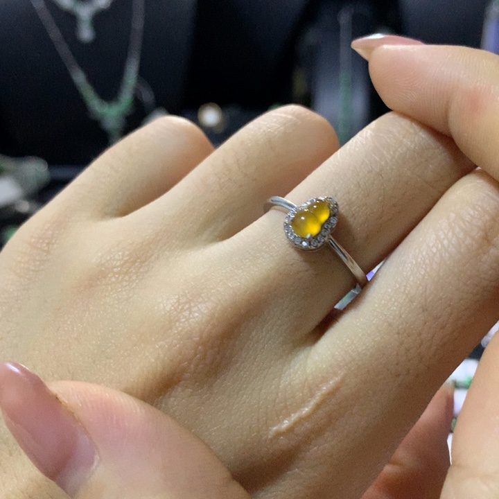 翡翠银S925镶嵌戒指
