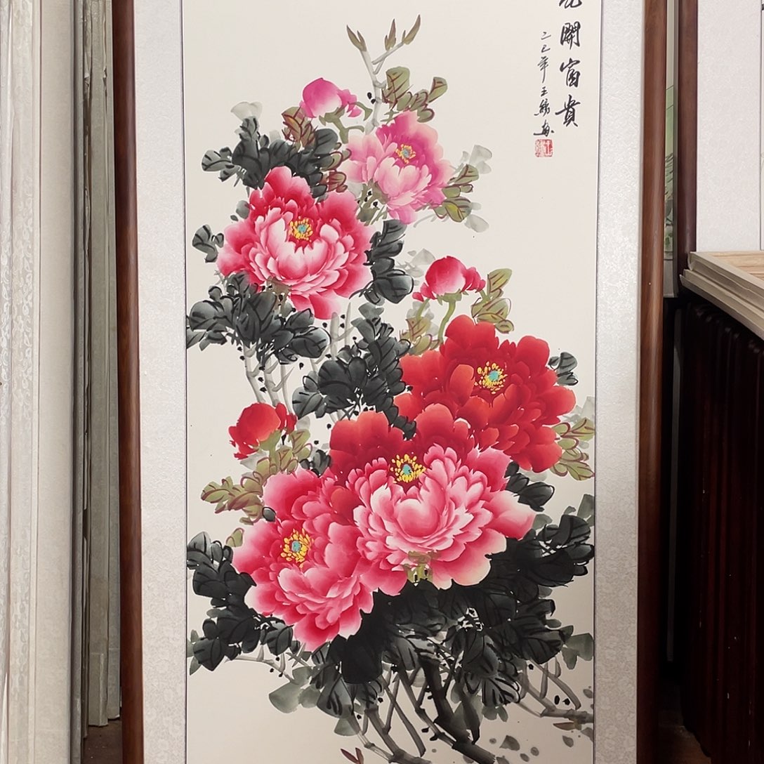 国画带框尺寸63*123厘米