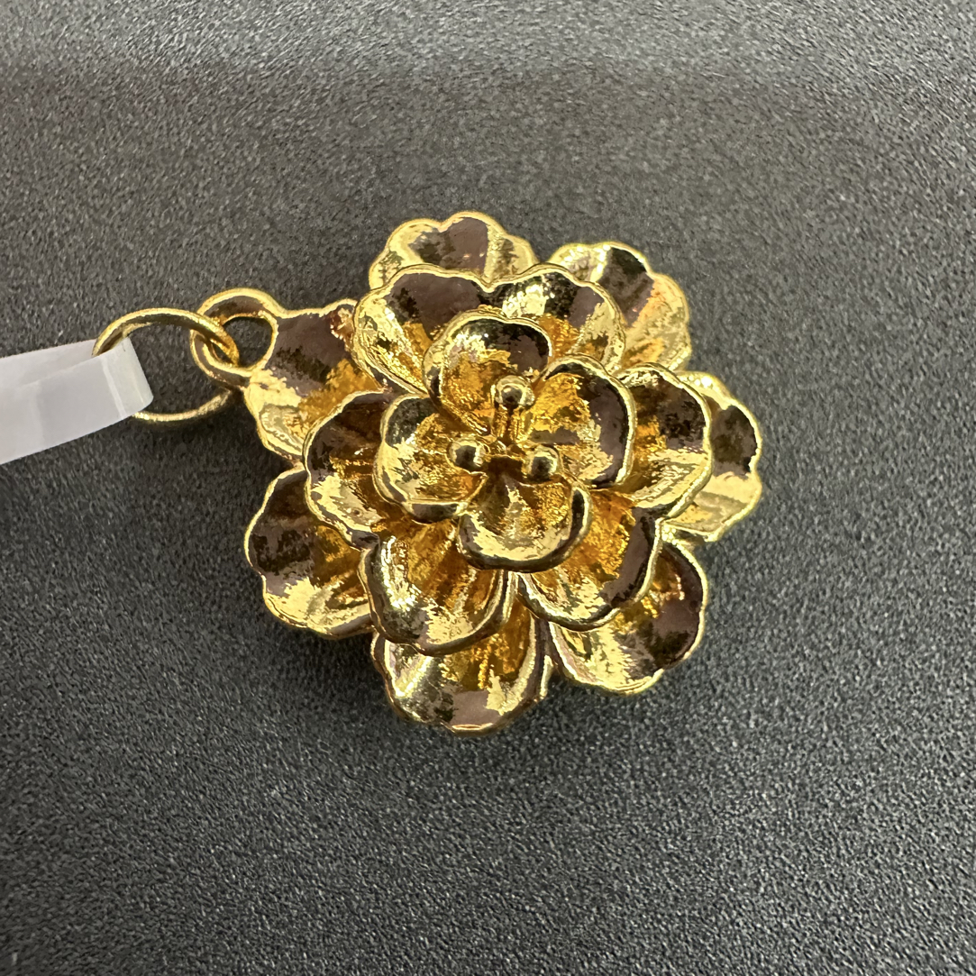 【夏夏专享】足金999 金色花朵ZP 0.49 攒金有道