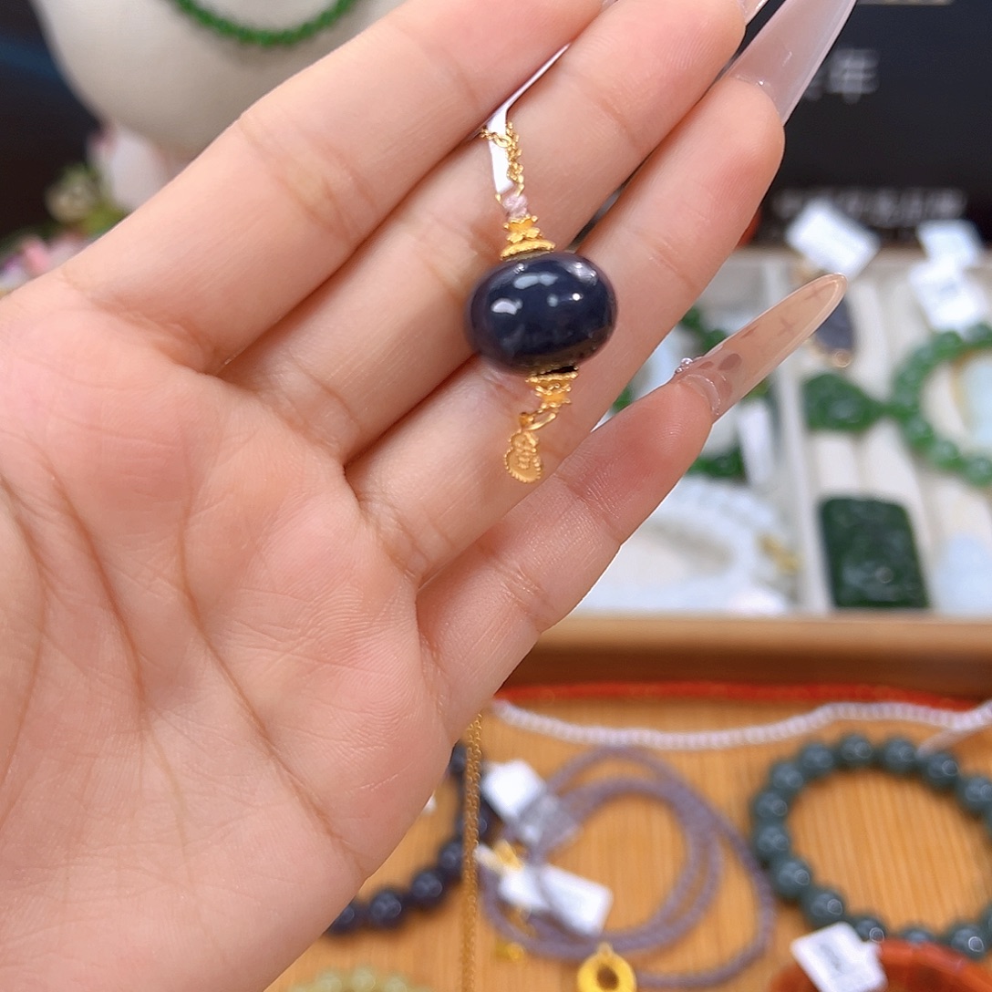 和田玉银S925镶嵌颈饰sj