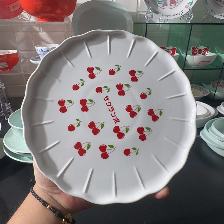 8.5寸甜品浅盘（高白）樱桃