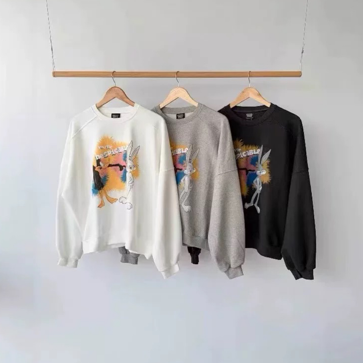 韩国东大门代formal2025秋新款圆领百搭卡通印花长袖卫衣