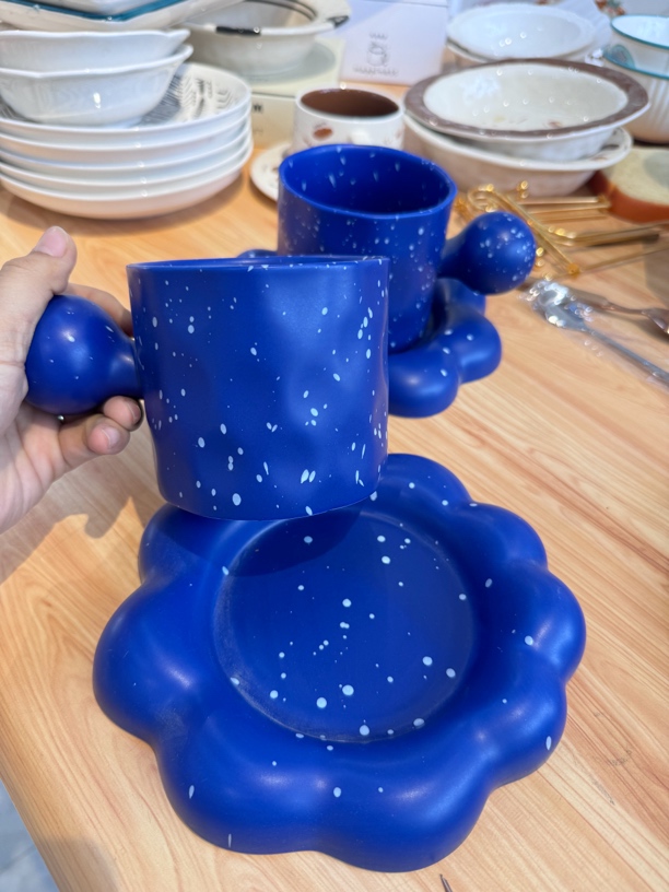 两套北欧创意情侣马克杯ins风高颜值咖啡杯碟陶瓷小众设计感送礼