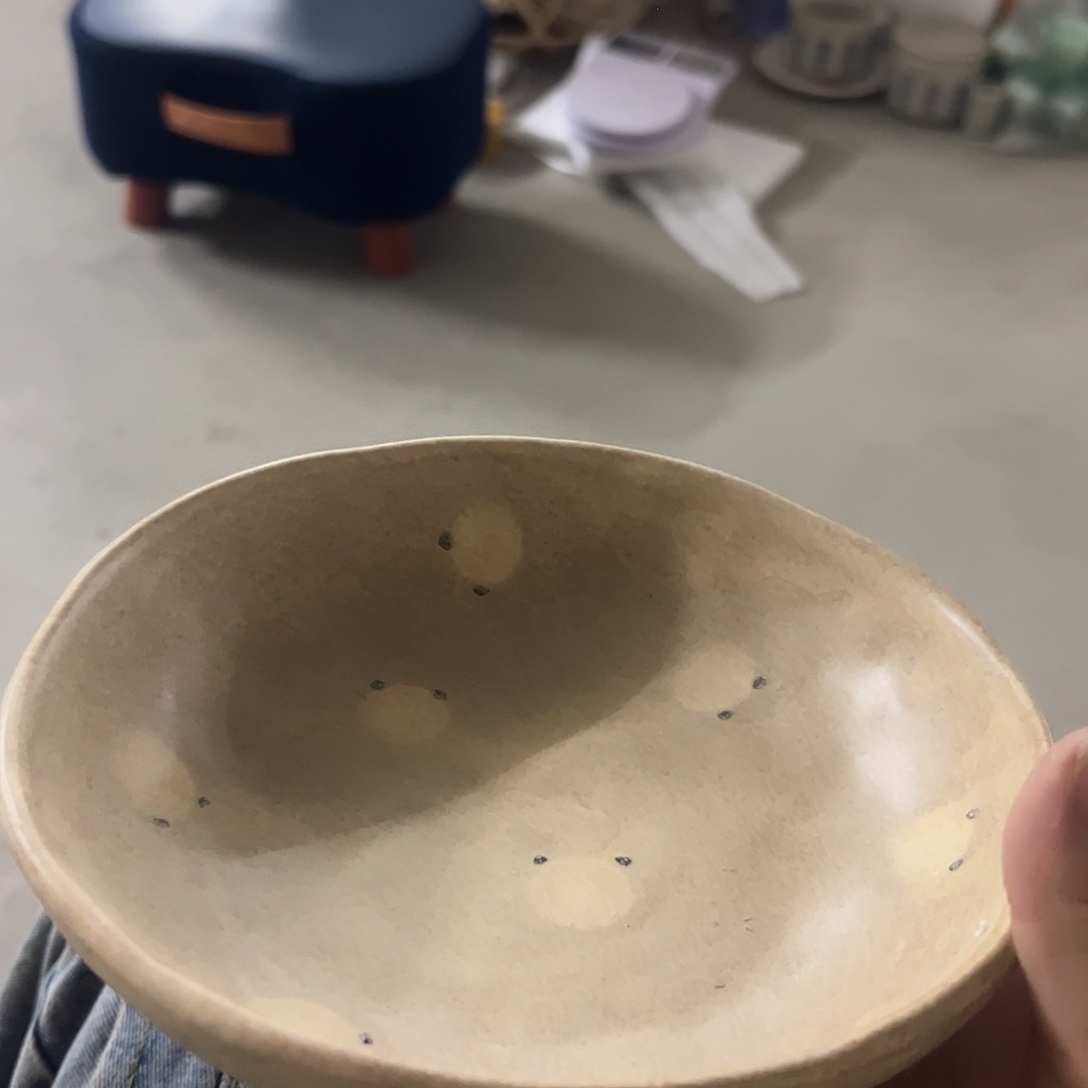 搪瓷微瑕小熊深盘一个