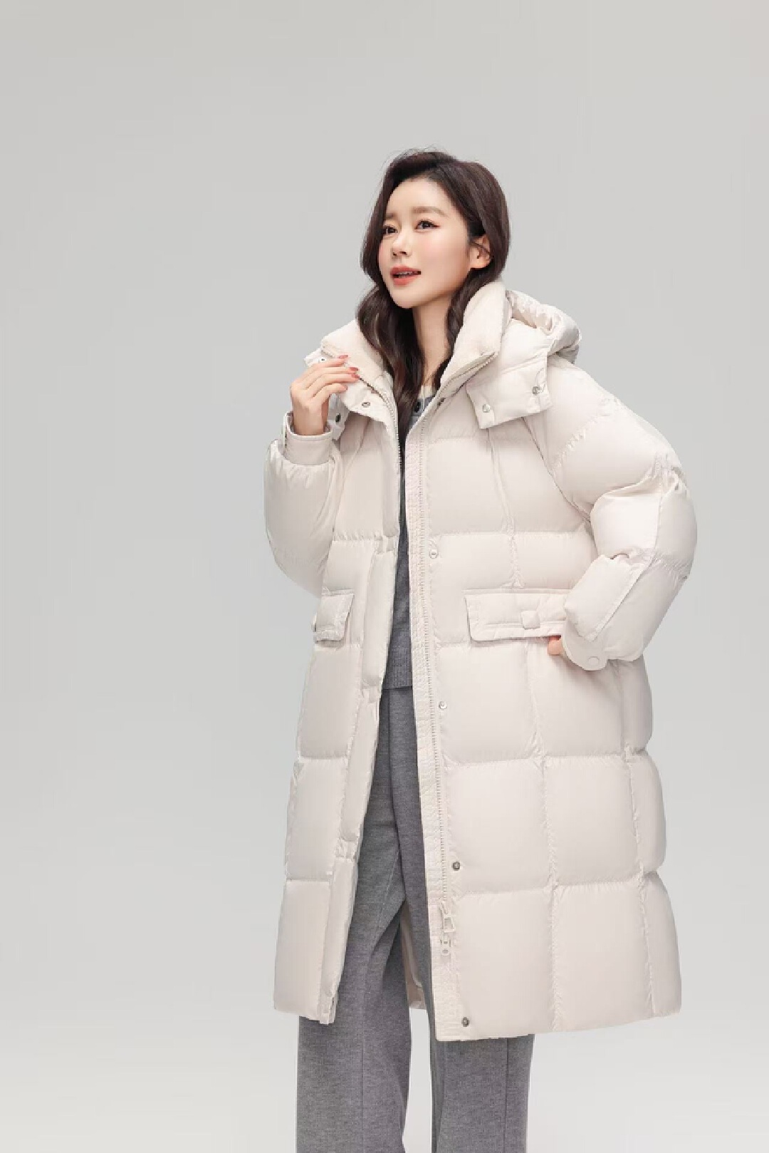 2025新款鸭绒服 韩版女冬季加厚时尚保暖百搭 羊羔毛领