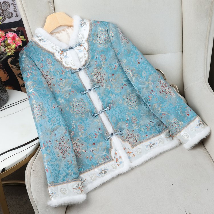 『现货+刺绣工艺』复古保暖绣花修身型马夹印花保暖防寒提花加厚