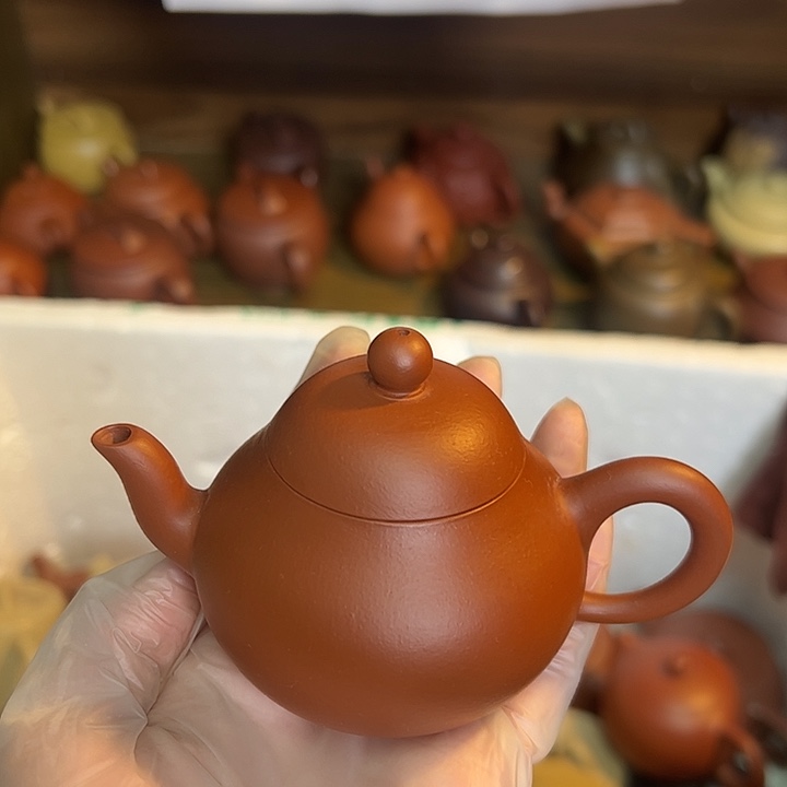茶壶紫砂宜兴紫砂壶朱泥120
