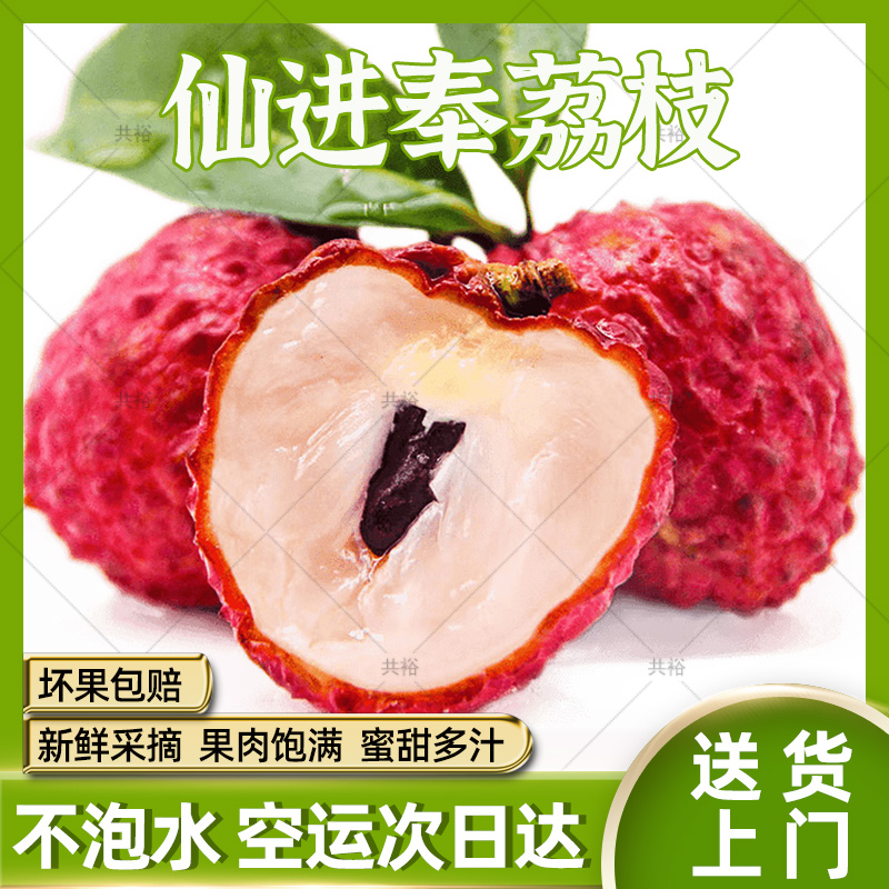【顺丰次日达】现摘仙进奉荔枝王后广东增城发货新鲜不泡水应季水果整箱1/3/5斤包邮广东省