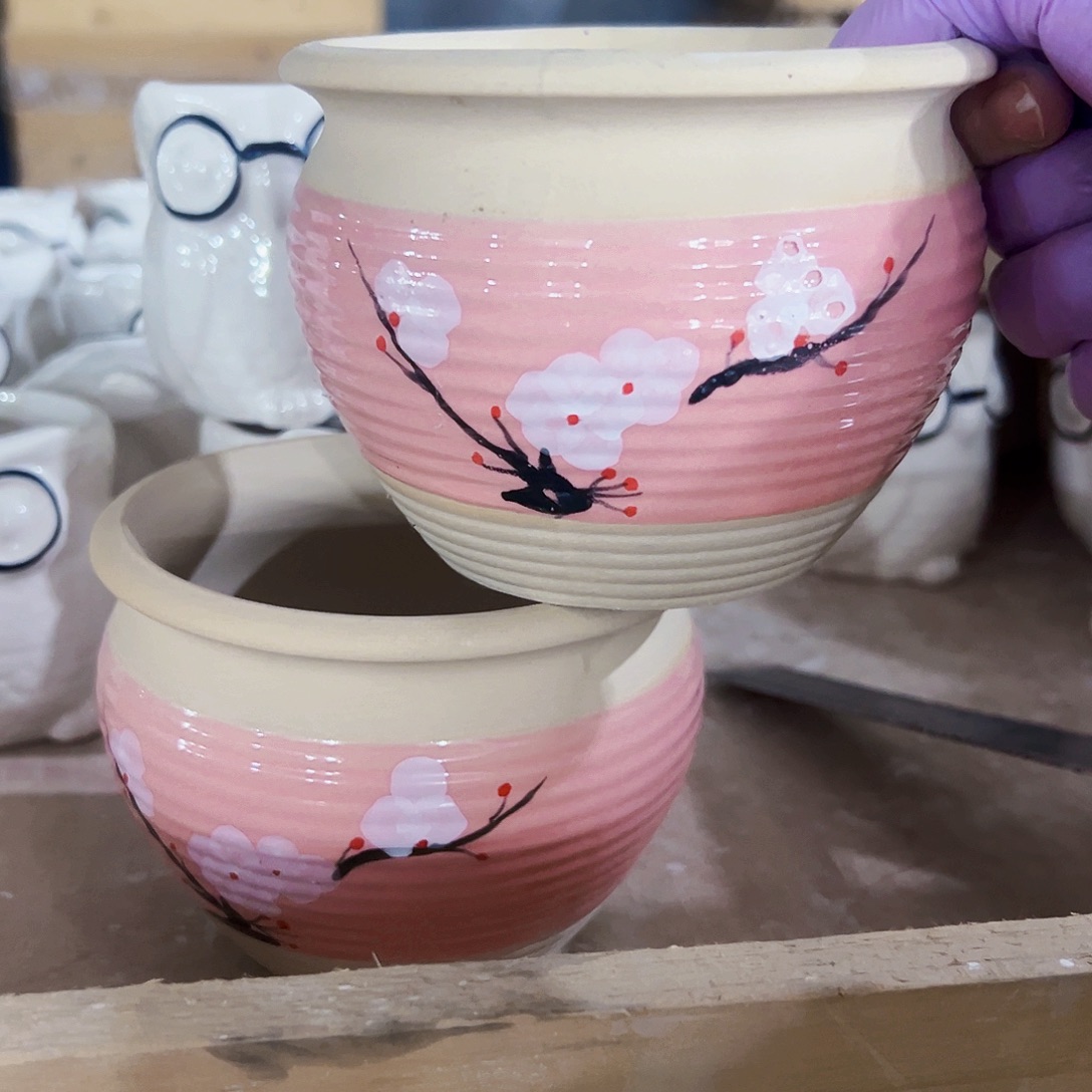 有孔外贸尾单陶瓷花盆凑单10米包邮