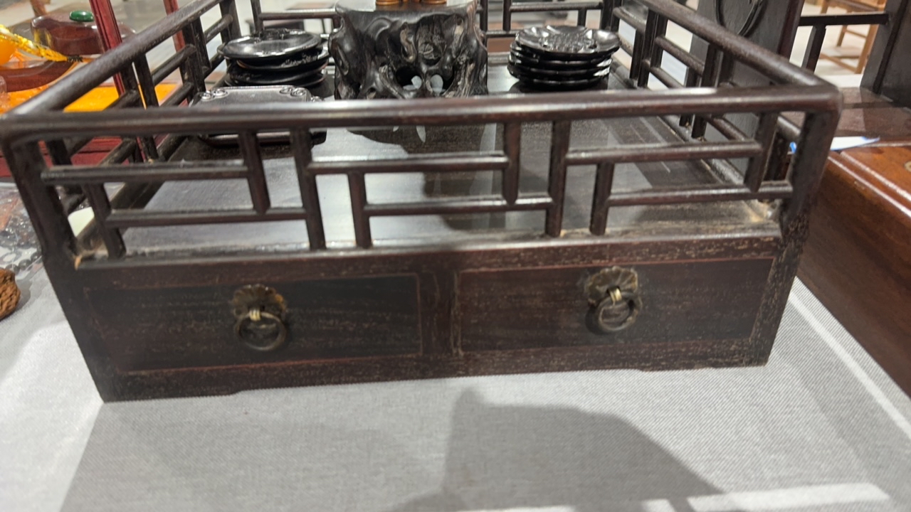 文房木器老紫檀木文承盘