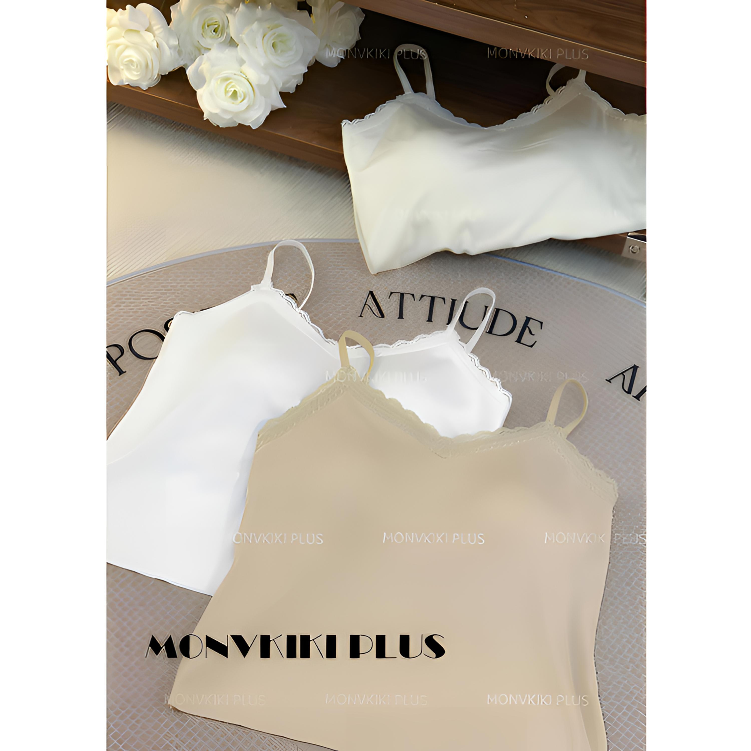 MoNvKiKiPlus5 【粉底液2.0版】升级蕾丝无痕美背带胸垫一体柔软066