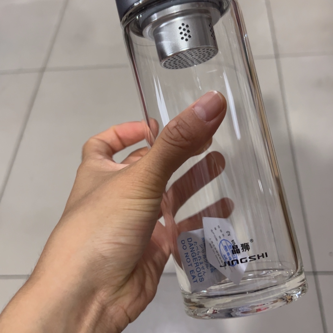 晶单层烫手玻璃杯灰色玻璃杯500加杯套