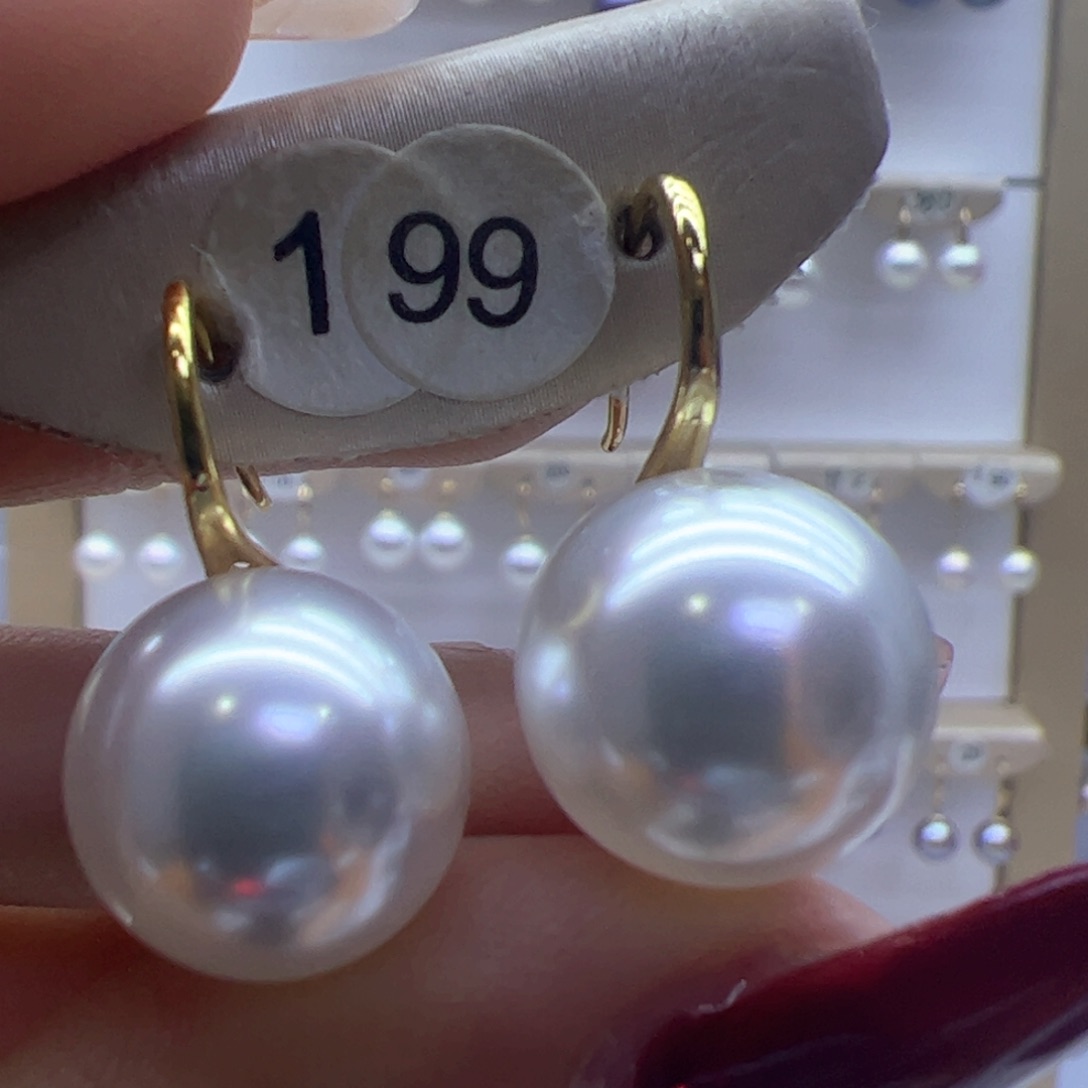 淡水珍珠耳饰18K金镶嵌