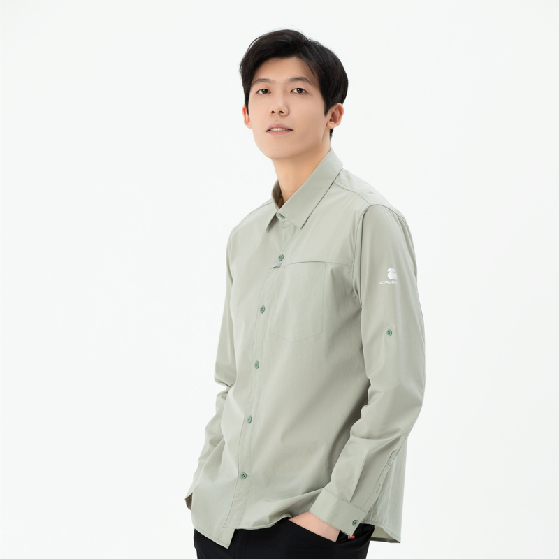 思凯乐高品质男女休闲速干弹力户外长袖纯色衬衫